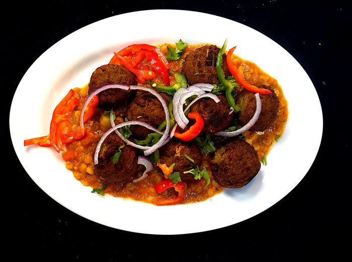 Falafel style appetizer with South Asian flavors
